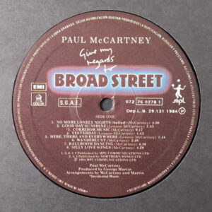 Paul McCartney, Give My Regards To Broad Street - LP: imagen 6