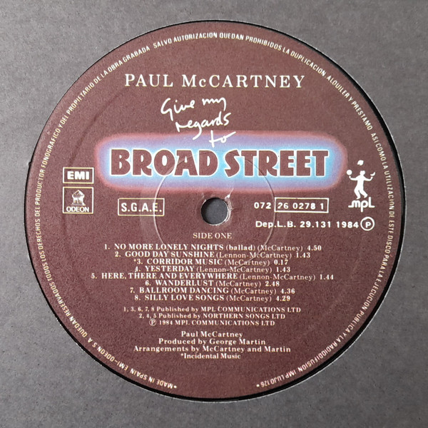 Paul McCartney, Give My Regards To Broad Street - LP
