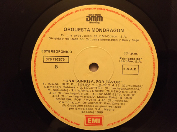 Orquesta Mondragón, Una Sonrisa, Por Favor - LP