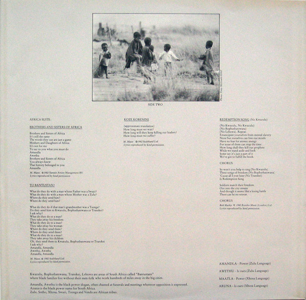 Manfred Mann's Earth Band, Somewhere In Afrika - LP