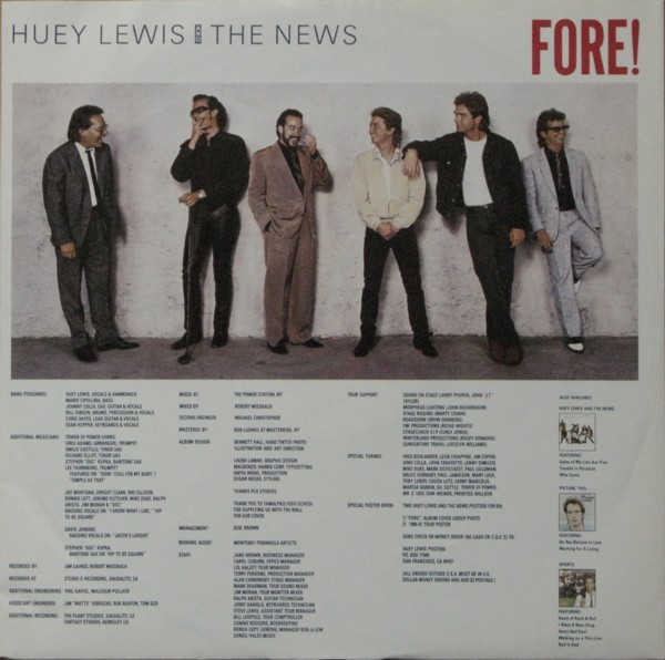 Huey Lewis And The News, Fore! - LP