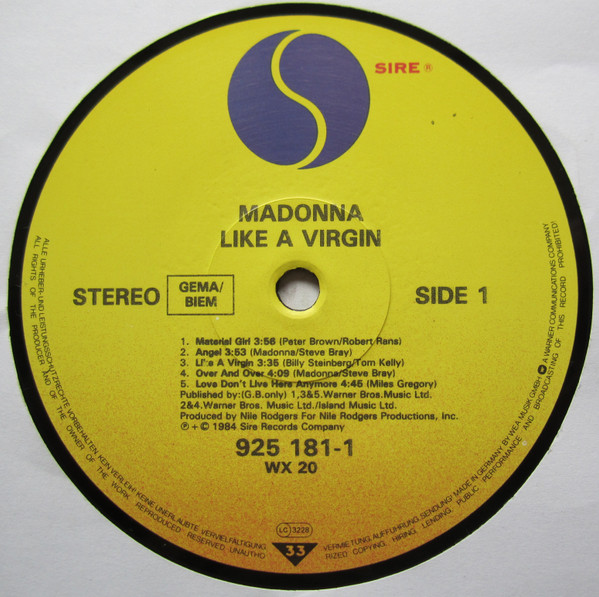 Madonna, Like A Virgin - LP