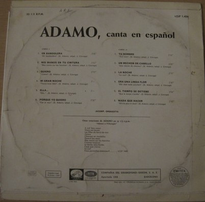 Adamo, Canta En Español - LP