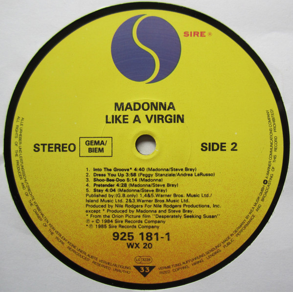 Madonna, Like A Virgin - LP