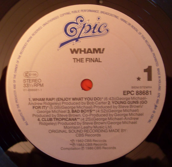 Wham!, The Final - LP Album Stereo