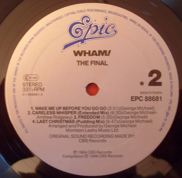 Wham!, The Final - LP Album Stereo