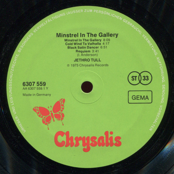 Jethro Tull, Minstrel In The Gallery - LP