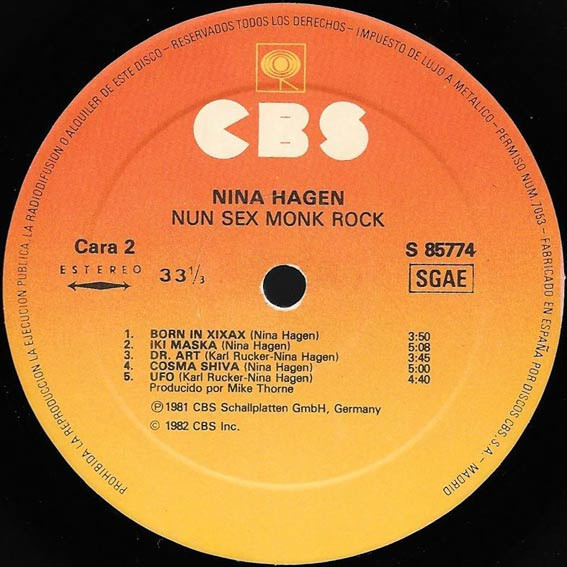 Nina Hagen, Nunsexmonkrock - LP