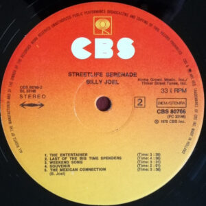 Billy Joel, Streetlife Serenade - LP: imagen 6