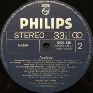 Hildegard Knef, Applaus - LP: imagen 4