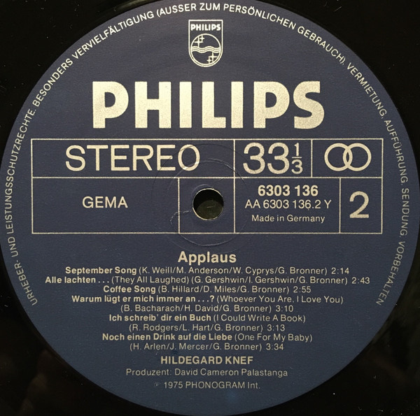 Hildegard Knef, Applaus - LP