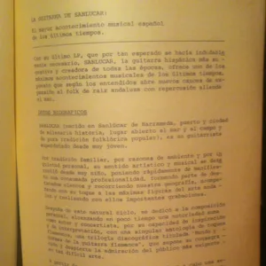Manolo Sanlucar, Sanlucar - LP: imagen 6