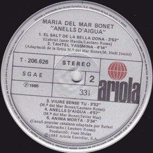 Maria Del Mar Bonet, Anells D'aigua - LP: imagen 4
