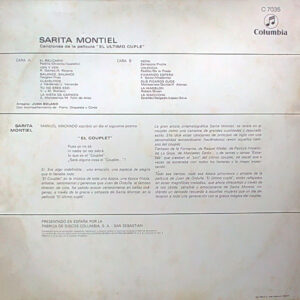 Sara Montiel, Canciones De La Pelicula "El Ultimo Cuple" - LP: imagen 2