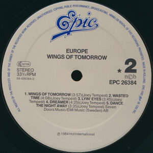 Europe, Wings Of Tomorrow - LP: imagen 4