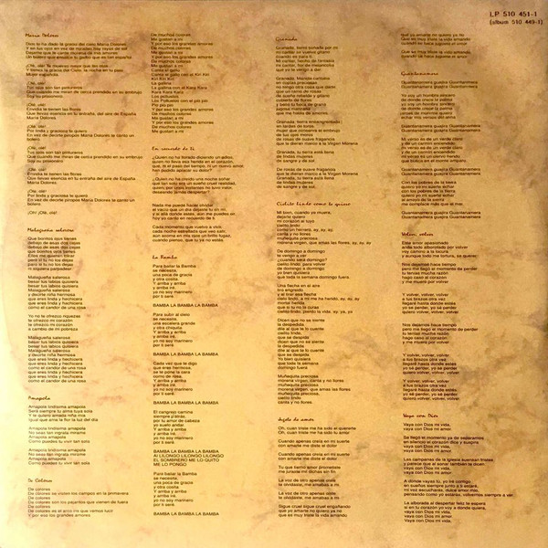 Nana Mouskouri, Nuestras Canciones - LP