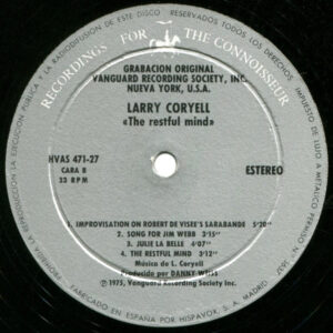 Larry Coryell, The Restful Mind - LP: imagen 4