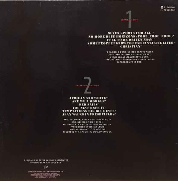 China Crisis, Difficult Shapes & Passive Rhythms - Some People Think It's Fun To Entertain - LP