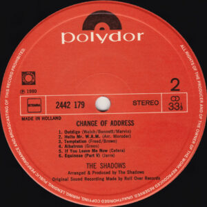 The Shadows, Change Of Address - LP: imagen 4