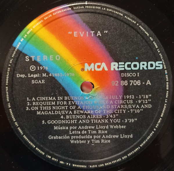 Andrew Lloyd Webber And Tim Rice, Evita - LP