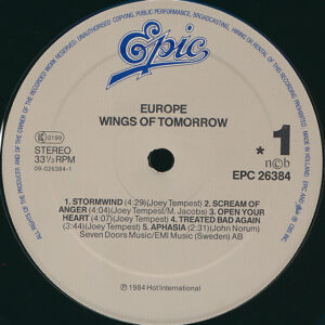 Europe, Wings Of Tomorrow - LP: imagen 3