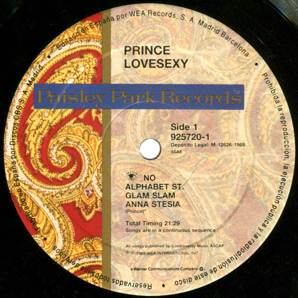 Prince, Lovesexy - LP Album Stereo