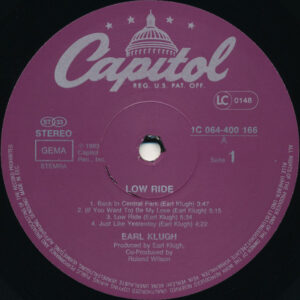 Earl Klugh, Low Ride - LP: imagen 3