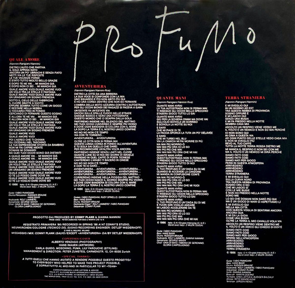 Gianna Nannini, Profumo - LP