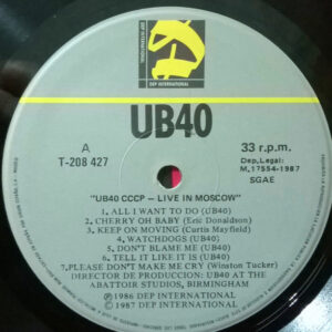UB40, CCCP - Live In Moscow - LP: imagen 3