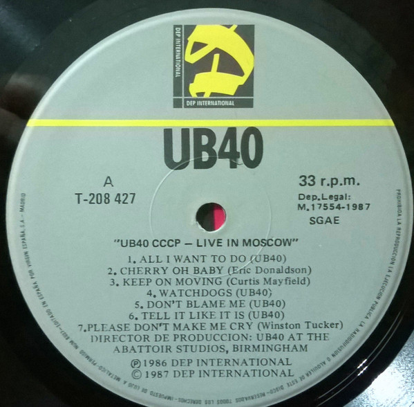 UB40, CCCP - Live In Moscow - LP