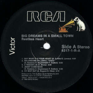 Restless Heart, Big Dreams In A Small Town - LP: imagen 3