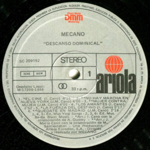 Mecano, Descanso Dominical - LP: imagen 3
