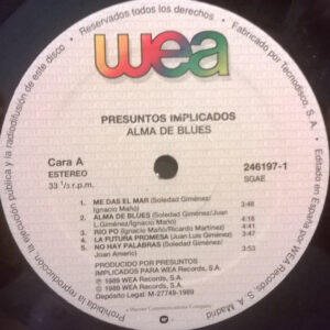 Presuntos Implicados, Alma De Blues - LP: imagen 3