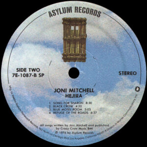 Joni Mitchell, Hejira - LP: imagen 6