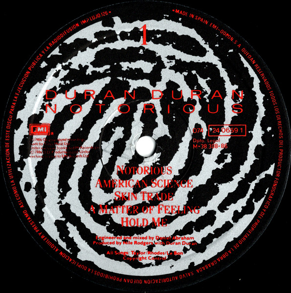 Duran Duran, Notorious - LP