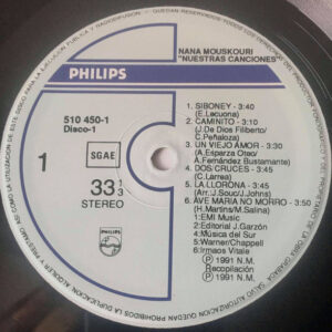 Nana Mouskouri, Nuestras Canciones - LP: imagen 7