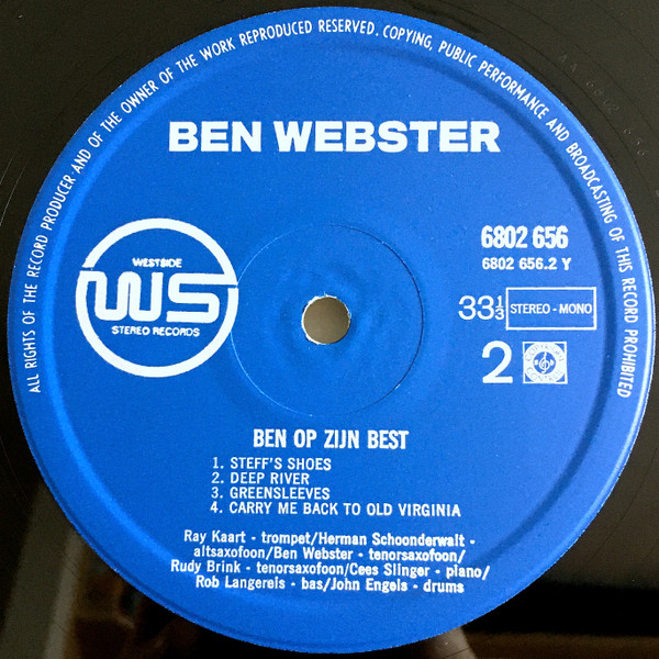 Ben Webster, Ben Op Zijn Best - LP