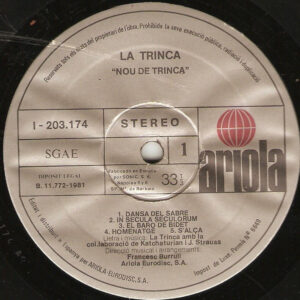 La Trinca, Nou De Trinca - LP: imagen 5