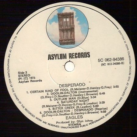 Eagles, Desperado - LP
