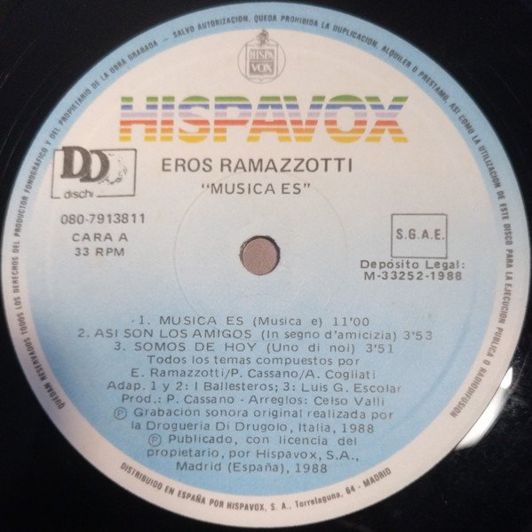 Eros Ramazzotti, Música Es - LP