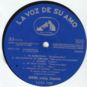 Adamo, Canta En Español - LP: imagen 3