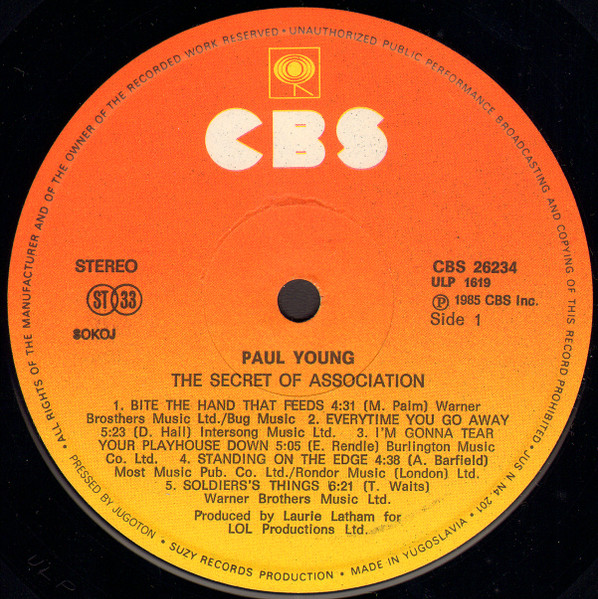 Paul Young, The Secret Of Association - LP