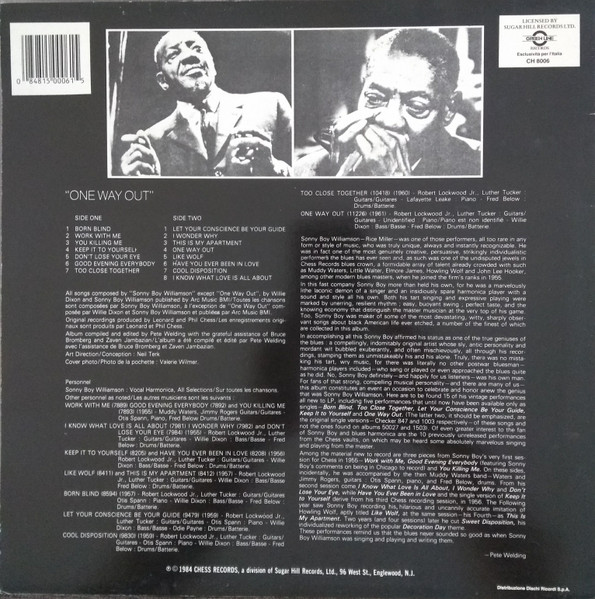 Sonny Boy Williamson, One Way Out - LP