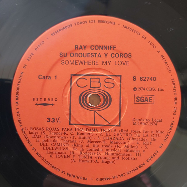 Ray Conniff And The Singers, Somewhere My Love - LP