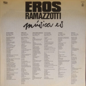 Eros Ramazzotti, Música Es - LP: imagen 5