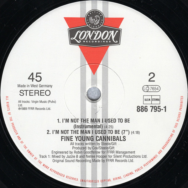 Fine Young Cannibals, I'm Not The Man I Used To Be - Maxi Singles