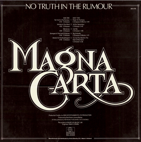 Magna Carta, No Truth In The Rumour - LP