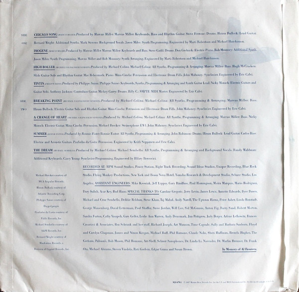 David Sanborn, A Change Of Heart - LP