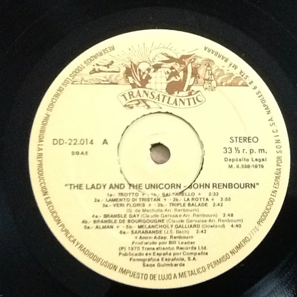 John Renbourn, The Lady And The Unicorn / Sir John Alot Of... - LP