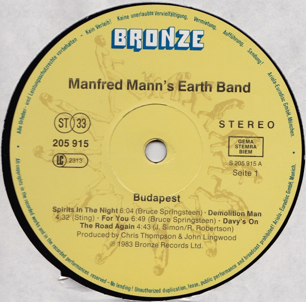 Manfred Mann's Earth Band, Budapest (Live) - LP